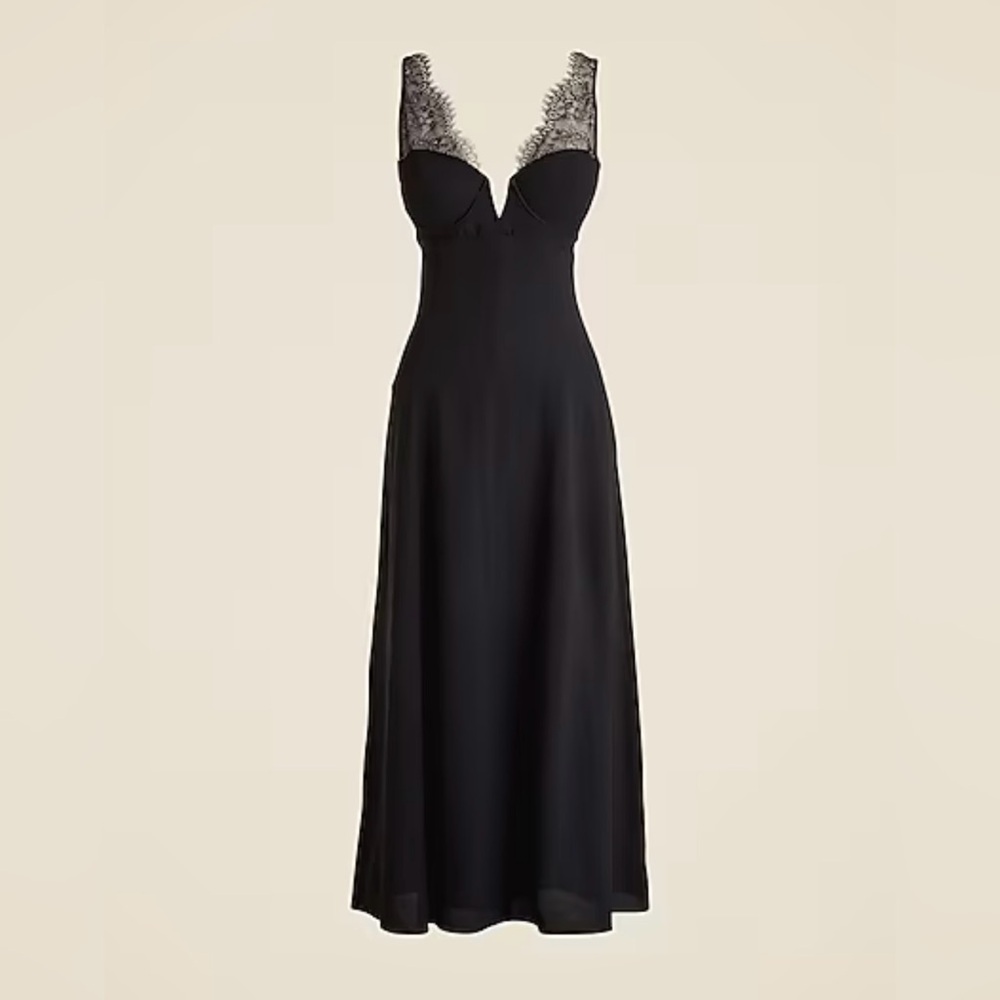 J. Crew Collection Black Lace Detail Dress NWT Size 8